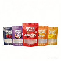 Ritszakje voor gedroogd fruit (framboos, perzik, meloen, mango, bramen, banaan, aardbei) met transparant venster