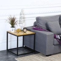 Table carrée en bois avec cadre en métal 1 ensemble