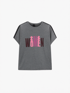 T-Shirt Sportiva Casual da Donna, Maniche Corte, Collo Tondo, Stampa su Jersey 100% Poliestere, Vestibilità Regolare Primavera-Estate - Product Image 1