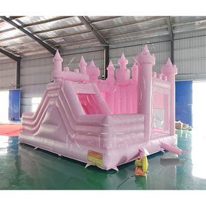Videur gonflable d'intérieur commercial Moonwalk Bounce House Château gonflable 3 en 1 <span class=keywords><strong>rose</strong></span> avec toboggan et <span class=keywords><strong>piscine</strong></span> à balles - Product Image 5
