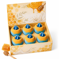 Ensemble de bombes de bain personnalisées au lait de miel naturel fait main, 6 pièces, 120g, Orange, Bleu, Couronne de cristal, Botanique, Hydratant, OEM, Marque privée