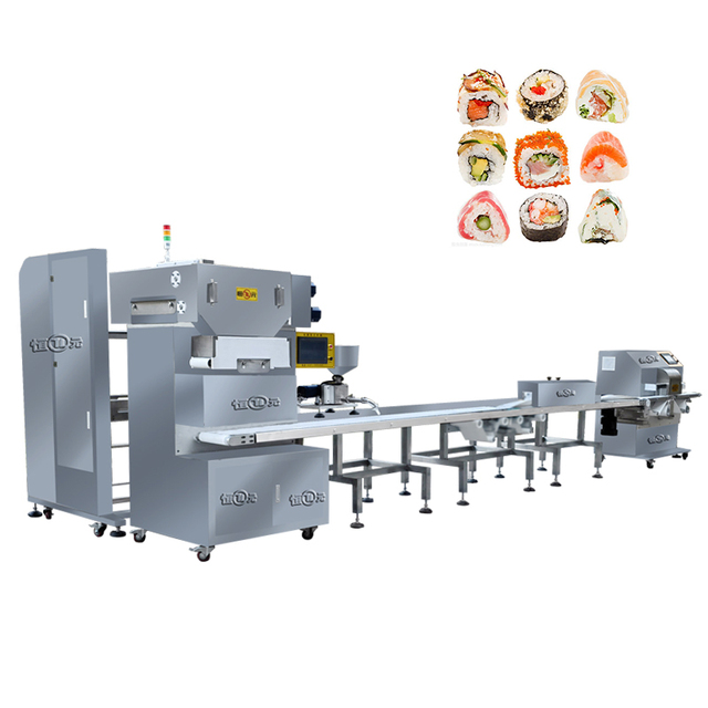HY High Capacity Automatic Sushi Maker Stainless Steel Seaweed Rice Roll 3.5KW Multi-Voltage 100-6000pcs/h 1 Year Warranty