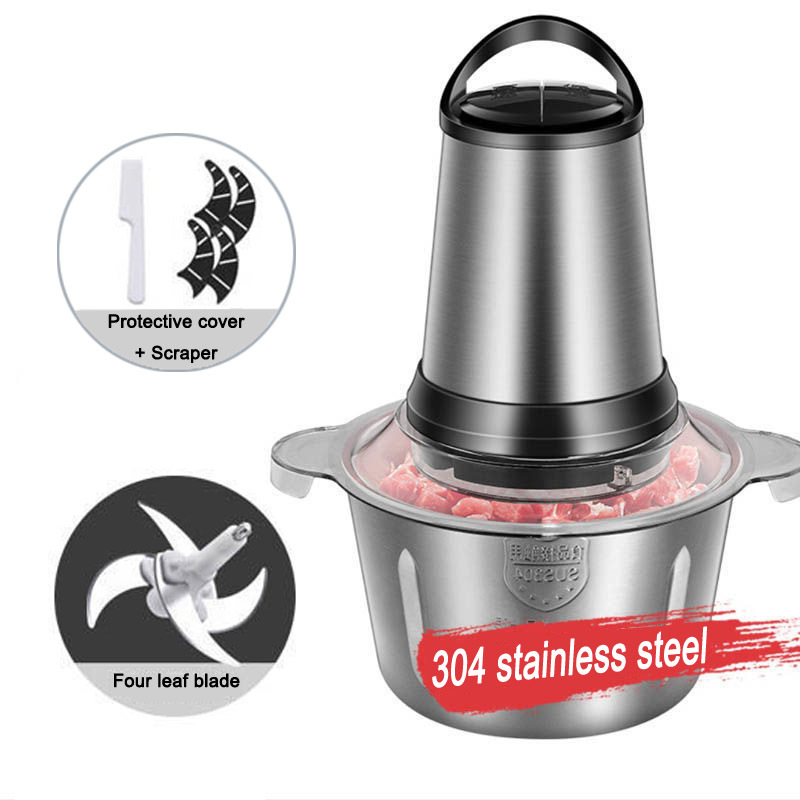 Hachoir à Viande 3 L 300 W - Bol Acier Inox, 3 Vitesses, Pour Légumes, Fruits, Viande - 5