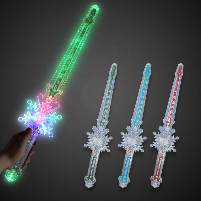 Factory Direct Luminous Crystal Snowflake Sword RGB Lightsaber Light Toys for Kids Wholesale Christmas Party & Holiday Supplies
