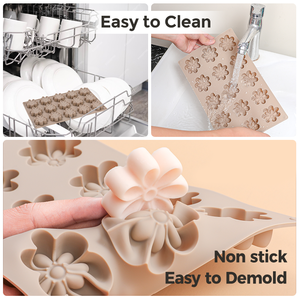 MUYULINS factory can customize 15-cavity flower-shaped molds, LFGB platinum non-stick, BPA-free <b>silicone</b> cake molds - Product Image 2