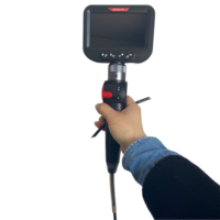 Caméra endoscopique articulée étanche IP67 avec écran 5 pouces 1080P et 6 LED, câble rigide pour inspection moteur et égouts