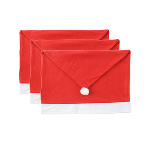 ปลอกหุ้มพนักพิงเก้าอี้สำหรับตกแต่งภายในงานปาร์ตี้คริสต์มาส H96 ขายส่ง ทำจากผ้าไม่ถักทอ รูปทรงหมวกซานตาคลอส - Product Image 5