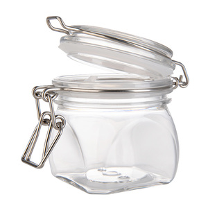 Double Protection Transparent Mulberry Brown Sugar Flip Lid 220ml PET Airtight Storage Jars - Product Image 1