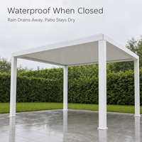 Pergola motorisée en aluminium avec toit à lamelles réglables par télécommande, écologique, résistante à l'eau, pour extérieur, café, restaurant, jardin
