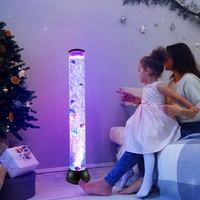 Lampe à Bulles avec Poissons de 31 Po, Cadeau de Noël, Lumières sur Pied Détachables, Nouveauté Tour Tube LED Changeant de Couleur, Lumière d'Ambiance Sensorielle