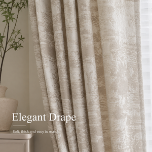 Rideaux en chenille jacquard de haute qualité, nouveaux rideaux occultants épais pour chambre à coucher, style crème français, tissu de rideau personnalisable - Product Image 5