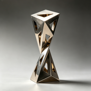 Luxury Polished Metal Trophy with Abstract Hollow <b>Design</b> CNC Machined & for Machined for Custom Recognition Awards - Product Image 2