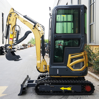 Mini-excavatrice hydraulique agricole EACHAN CE EPA de 1,8 tonne, petite pelle sur chenilles, micro-pelle de jardin à queue zéro avec cabine