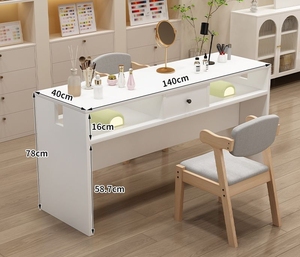 Estación de Manicura Premium Qumeng para Salón - Escritorio Moderno de Madera para Arte de Uñas con Almacenamiento para Estudio de Belleza - Product Image 3