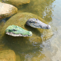 Statue de jardin en résine faite à la main, tête de crocodile Art Déco, 31,5x13,5x6,5cm, pour utilisation en extérieur, piscine, vente en gros, polyrésine