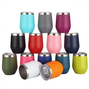 Gobelet isotherme de 12 oz avec couvercle, double paroi sous vide en acier inoxydable, tasse à vin, à café, à champagne, à cocktail, à bière - Product Image 1