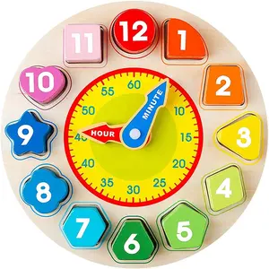 多功能日常学习数字教育木钟日历板儿童玩具