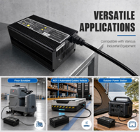 Pengisi Daya Baterai Industri Cerdas Setengah Tertutup DC 12V 24V 36V 48V 20A 15A 10A 06A untuk Baterai Asam Timbal, Lithium Ion, Lifepo4 24v