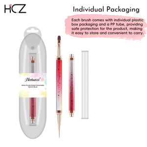 Personnalisation complète, nouveaux pinceaux à ongles hexagonaux antidérapants, entièrement métalliques, à double tête, détachables, colorés - Product Image 6