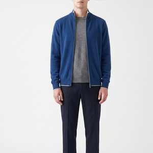 Cárdigan 100% Cachemira Pura para <span class=keywords><strong>Hombre</strong></span>, Chaqueta Gruesa de Punto con Cuello Medio Alto y Cierre, Nueva Colección Otoño-<span class=keywords><strong>Invierno</strong></span>, Cálida y Versátil - Product Image 4