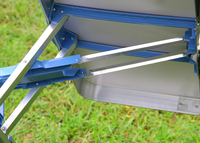 Table de pique-nique pliante moderne en aluminium avec trou pour parasol et 4 sièges pour le camping et les voyages en plein air