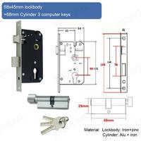 Cerradura cuadrada de Metal para puerta, de aleación de Zinc negro moderno y manija de puerta