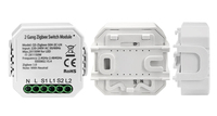Zigbee Intelligent mural Commutateur de Relais de 2 Gang Zigbee Smart Switch Module Compatible avec Amazon Echo Plus Alexa