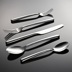 Ensemble de couverts <span class=keywords><strong>en</strong></span> acier inoxydable 430, finition mate <span class=keywords><strong>argent</strong></span>ée, <span class=keywords><strong>couteau</strong></span> et fourchette, pour mariages, buffets, restaurants, hôtels, qualité supérieure - Product Image 5