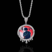 Nouveaux Blancs pour Sublimation Hip Hop Iced Out Diamond Personnalisé avec Photo Souvenir Pendentif Photo Collier