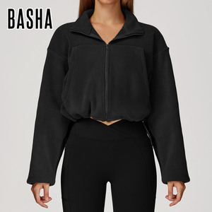 Veste de <span class=keywords><strong>sport</strong></span> pour <span class=keywords><strong>femme</strong></span> BASHAsports, col montant, coupe-vent, en velours <span class=keywords><strong>chaud</strong></span>, avec cordon de serrage, en polaire, pour la course à pied - Product Image 3