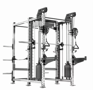 เครื่องออกกำลังกายแบบ Power Squat Rack พร้อมสายเคเบิล Crossover โครงเหล็ก รับประกัน 10 ปี รองรับน้ำหนัก 160 กก. ปรับแต่งได้ เหมาะสำหรับใช้ในบ้าน - Product Image 2