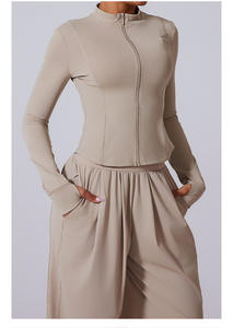 RUIQUWIN Custom Women's Long Sleeve Zipper Sports Workout Jackets Zip Slim Fit <b>Thumb</b> <b>Hole</b> Yoga Jacket for Women - Product Image 4