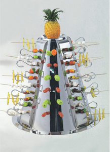Support <span class=keywords><strong>de</strong></span> présentation <span class=keywords><strong>de</strong></span> nourriture en acier inoxydable en forme <span class=keywords><strong>de</strong></span> pyramide triangulaire pour desserts, fruits <span class=keywords><strong>de</strong></span> <span class=keywords><strong>mer</strong></span>, sushis, buffet - Product Image 2