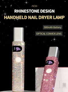 Lámpara UV de Uñas Portátil Recargable con Incrustaciones de Diamantes de Lujo, Secador de Uñas LED con Pantalla Digital para Curado de Pegamento de Uñas - Product Image 6
