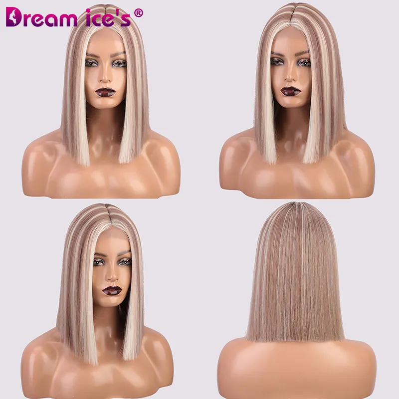 DREAM.ICE'S wig rambut ombre pendek bob berenda harga termurah untuk wanita dengan harga termurah wig rambut sintetis