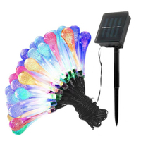 Guirlandes lumineuses solaires en forme de goutte d'eau, étanches, RGB multicolores, lumières féériques en forme de larme pour la décoration de jardin, de cour et de Noël