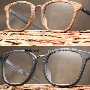 Cổ Điển Tre Ánh Sáng Màu Xanh Kính Vuông Người Đàn Ông Đen Khung Gỗ Kính Mắt Đền Khung Quang Acetate Eyewear Khung - Product Image 6