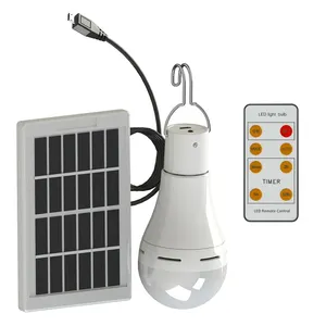 Lampu surya LED, bohlam tenaga surya LED, Remote USB, 5 Mode, lampu untuk dalam ruangan, taman, jalan, bohlam darurat, lampu sinar matahari, 9W, 350LM, 40 80 ABS, IP65