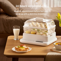 Vaporera Eléctrica para Verduras de 3 Niveles, 34L, 800W, Gran Vaporera Eléctrica para el Hogar, Calentador de Dim Sum, Dumplings y Bollos
