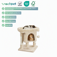 Vente en gros personnalisé court sisal naturel griffoir tour de chat crème cadre d'escalade en peluche lit d'arbre pour petit chat