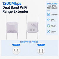 AC1200 WiFi Range Extender Wireless Repeater Dual Band 5GHz 2.4GHz dengan 4 Antena Mode WPS AP Port Ethernet Ganda