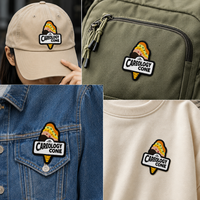 Patch brodé personnalisé en forme de cornet de crème glacée avec slogan sarcaste, thermocollant ou à coudre, pour veste, jean, sac, vente en gros, faible MOQ