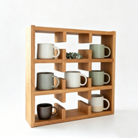 Étagère murale en bois massif pour rangement et présentation, support mural pour tasses – Offre spéciale