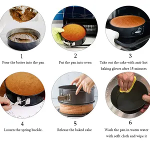 AOLIJUE – moules à gâteaux en acier au carbone à fond amovible, 8 pouces, moule à gâteau antiadhésif, moule à gâteau à ressort