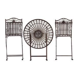 Juego de bistró de Metal de estilo rústico de granja, sillas de mesa de hierro para patio exterior, comedor, entrada de patio, a prueba de herrumbre para hoteles, villas - Product Image 5