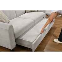 Großhandel Moderne Wohnraumdekoration Neues Platzsparendes 3-Sitzer Schwammgefülltes Schlafsofa mit Stauraum und USB für Einkaufszentren und Wohnzimmer