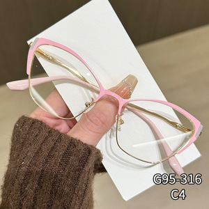 Bán buôn thời trang hợp kim kính mắt thoải mái phù hợp cho máy tính/điện thoại/TV ánh sáng phẳng kính sang trọng chống ánh sáng màu xanh kính mắt - Product Image 4