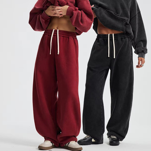 <span class=keywords><strong>Pantaloni</strong></span> da <span class=keywords><strong>uomo</strong></span> in pile e ispessiti con gamba larga a gamba curva lavata a gamba larga lavati in bianco con ricamo a sbuffo <span class=keywords><strong>pantaloni</strong></span> larghi pesanti - Product Image 1