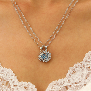 Accessori alla moda <span class=keywords><strong>luna</strong></span> <span class=keywords><strong>e</strong></span> <span class=keywords><strong>sole</strong></span> <span class=keywords><strong>collana</strong></span> pendente <span class=keywords><strong>con</strong></span> diamanti per fidanzata accessori regalo per coppia - Product Image 4