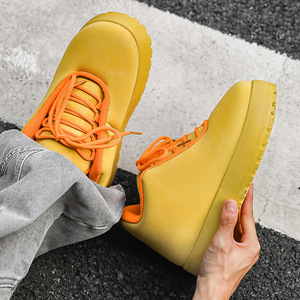 Designer de luxe personnalisé noir baskets Style rétro sportif <span class=keywords><strong>semelle</strong></span> épaisse hauteur augmentant chaussures de skate Gel <span class=keywords><strong>semelle</strong></span> intérieure maille - Product Image 3